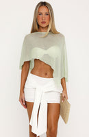 She's Thriving Poncho Top Mint