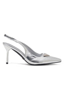 Georgie Slingback Heels Silver