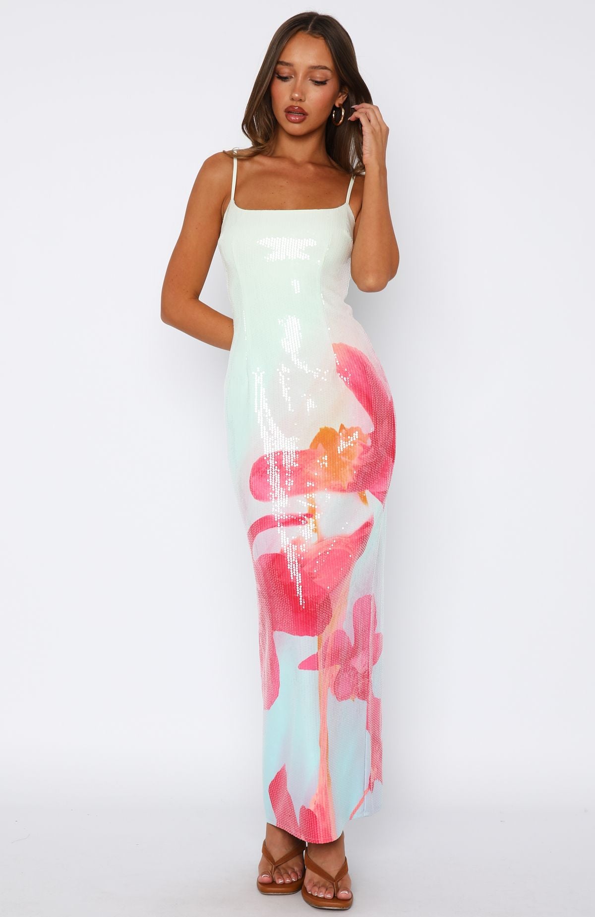 strapless open back dress NOMAD Fuchsia Tie-Dye Maxi Dress - Open back Tie dye Maxi Dress main image 1
