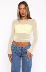 True To Form Long Sleeve Top Lemon