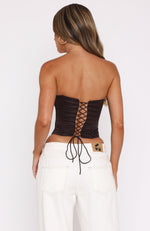 Mind My Manners Strapless Bustier Chocolate