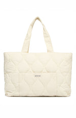 Always Moving Quilted Tote Bag Cream