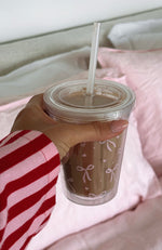 Iced Latte Tumbler Pink Bow