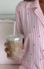 Iced Latte Tumbler Pink Bow