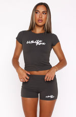 Bring You Over Booty Shorts Charcoal
