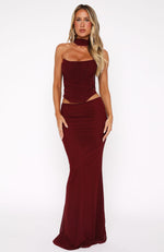 Loving You Maxi Skirt Burgundy