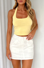 Have You Been In Love High Waisted Mini Skirt White