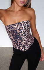 Let It Go Strapless Bustier Cheetah