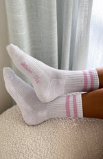 Grounded Socks White/Pink