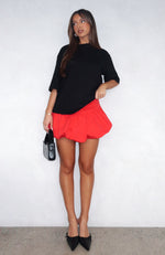 Sweet Lips Bubble Mini Skirt Red