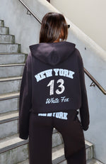 Team New York Oversized Hoodie Charcoal