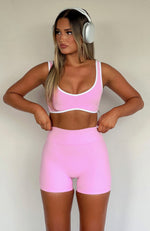 I'll Prove It Sports Crop Baby Pink/White
