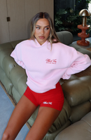 With Love & Kisses Oversized Hoodie Baby Pink