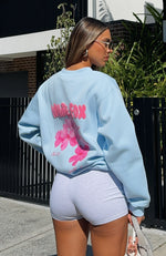 With Love & Romance Oversized Sweater Baby Blue