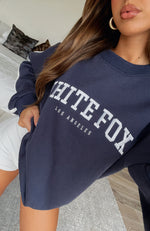 Rest And Recovery Oversized Sweater Navy