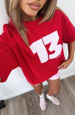 Your Lucky Day Oversized Tee Red