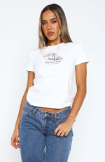 Start The Day Off Happy Relaxed Baby Tee White