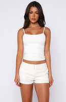 Queen Vibes Linen Short White