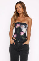 Let It Go Strapless Bustier Daisy Blur