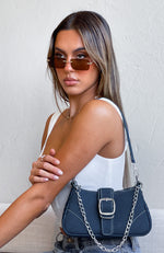 Kinsley Shoulder Bag Blue Denim