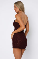 Mistress Strapless Mini Dress Burgundy