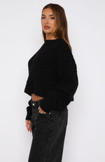 Leave Without Me Knit Sweater Black