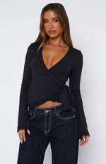 Cater To You Long Sleeve Top Dark Navy