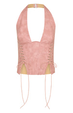 Midnight Blues PU Bustier Dusty Pink