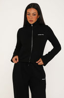 Not Changing Zip Front Funnel Neck Jacket Black