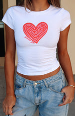 Save Your Heart Baby Tee White