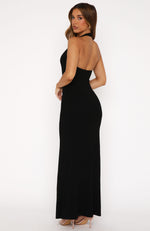 Took A Chance Halter Maxi Dress Black