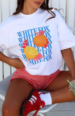 Oh So Sweet Oversized Tee White/Blue