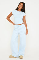 Wishing For It Wide Leg Sweatpants Blue
