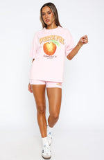 Summer Fruits Oversized Tee Pink