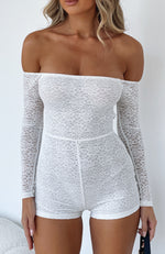 Outta My System Lace Playsuit White