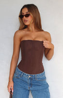 Tell Me A Secret Strapless Bustier Chocolate