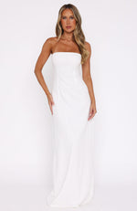 Love In The Air Strapless Maxi Dress White