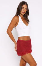 Cha Cha Knit Mini Skirt Raspberry