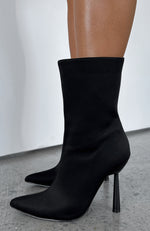 Black lycra ankle boots sale