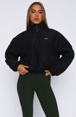 Courchevel Long Sleeve Zip Front Puffer Black