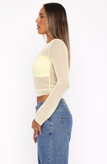 True To Form Long Sleeve Top Lemon