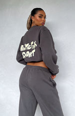 Sports Club Oversized Sweater Charcoal