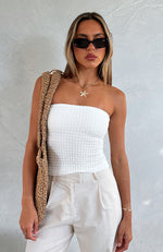 Stroke Of Luck Strapless Top White