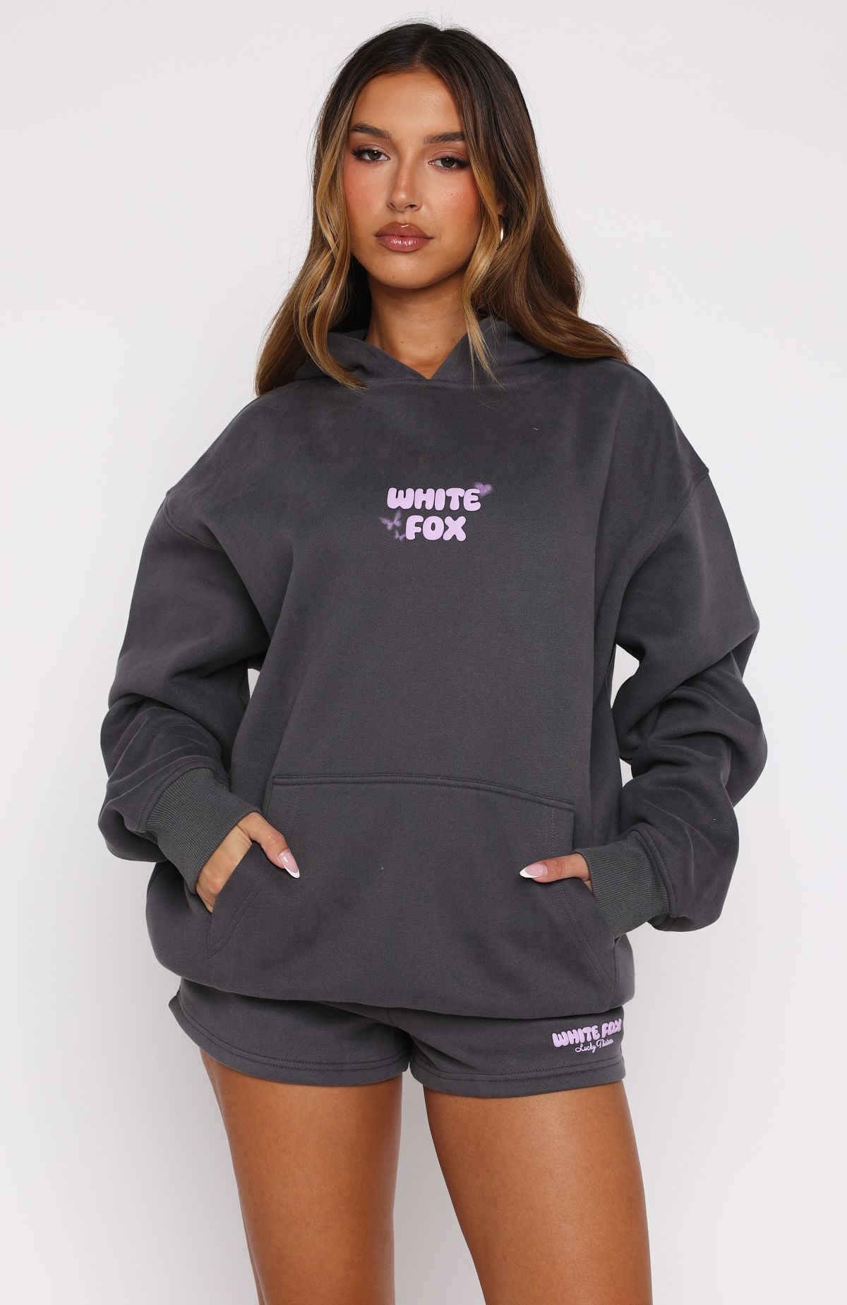 Lucky Thirteen Stephanie Oversized Hoodie Volcanic | White Fox Lucky Thirteen Stephanie Oversized Hoodie Volcanic | White Fox