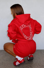 Take A Guess Oversized Hoodie Red