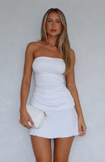 Tell Me Yes Strapless Mini Dress White