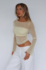 True To Form Long Sleeve Top Lemon