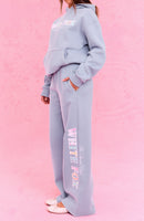 The Social Club Elena Wide Leg Sweatpants Dusty Blue