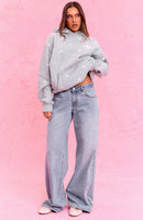 The Social Club Lottie Oversized Hoodie Dark Grey Marle