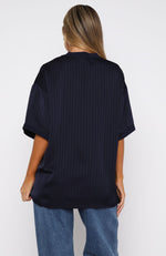 Let's Move On Oversized Jersey Navy